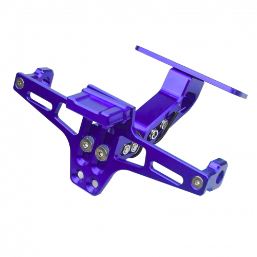 PORTA PLACA RETRACTIL CON LUZ MORADO